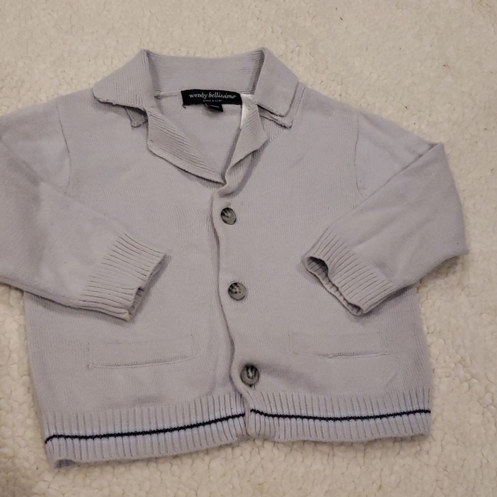 Baby boy gray sweater cardigan sz 9months
